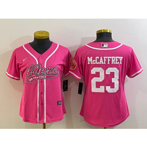 Nike 49ers 23 Christian McCaffrey Pink Vapor Baseball Limited Women Jersey Nike 49ers 23 Christian McCaffrey Pink Vapor Baseball Limited Women Jersey