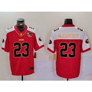 Nike 49ers 23 Christian McCaffrey Red Throwback F.U.S.E. Vapor Limited Men Jersey Nike 49ers 23 Christian McCaffrey Red Throwback F.U.S.E. Vapor Limited Men Jersey