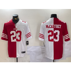 Nike 49ers 23 Christian McCaffrey Red White Split Vapor Limited Men Jersey Nike 49ers 23 Christian McCaffrey Red White Split Vapor Limited Men Jersey