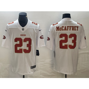Nike 49ers 23 Christian McCaffrey White Gold Vapor Limited Men Jersey Nike 49ers 23 Christian McCaffrey White Gold Vapor Limited Men Jersey
