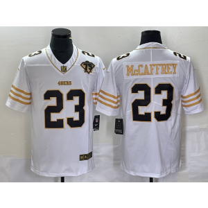 Nike 49ers 23 Christian McCaffrey White Gold Vapor Untouchable Limited Men Jersey Nike 49ers 23 Christian McCaffrey White Gold Vapor Untouchable Limited Men Jersey