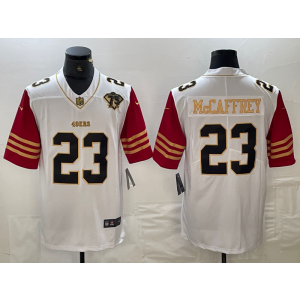 Nike 49ers 23 Christian McCaffrey White Gold Vapor Untouchable Limited Men Jersey Nike 49ers 23 Christian McCaffrey White Gold Vapor Untouchable Limited Men Jersey