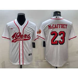Nike 49ers 23 Christian McCaffrey White Vapor Baseball Limited Men Jersey Nike 49ers 23 Christian McCaffrey White Vapor Baseball Limited Men Jersey