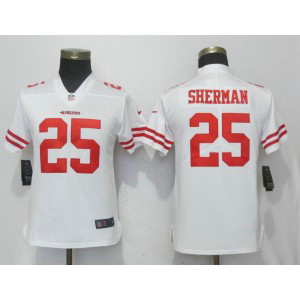 Nike 49ers 25 Richard Sherman White Vapor Untouchable Limited Women Jersey Nike 49ers 25 Richard Sherman White Vapor Untouchable Limited Women Jersey