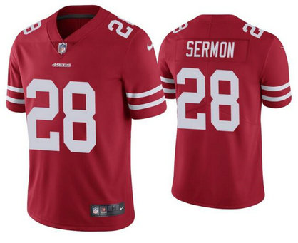 Nike 49ers 28 Trey Sermon Red Vapor Untouchable Limited Jersey Nike 49ers 28 Trey Sermon Red Vapor Untouchable Limited Jersey