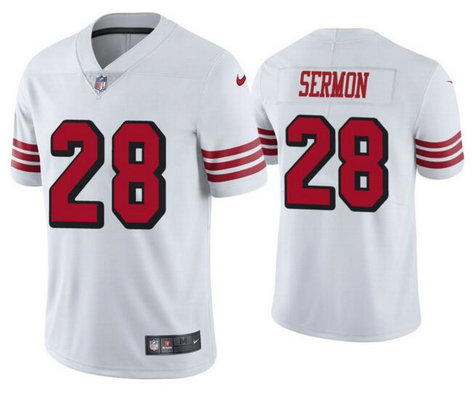 Nike 49ers 28 Trey Sermon White Color Rush Vapor Untouchable Limited Jersey Nike 49ers 28 Trey Sermon White Color Rush Vapor Untouchable Limited Jersey