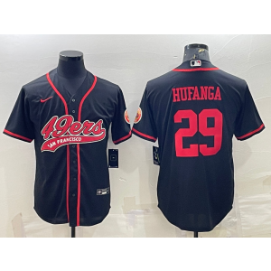 Nike 49ers 29 Hufanga Black Vapor Baseball Logo Limited Men Jersey Nike 49ers 29 Hufanga Black Vapor Baseball Logo Limited Men Jersey
