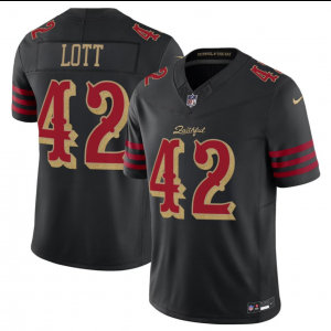 Nike 49ers 42 Ronnie Lott Black Gold Rivalries F.U.S.E. Vapor Limited Men Jersey Nike 49ers 42 Ronnie Lott Black Gold Rivalries F.U.S.E. Vapor Limited Men Jersey
