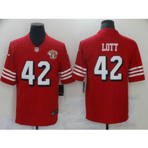Nike 49ers 42 Ronnie Lott Red Vapor 75th Limited Men Jersey Nike 49ers 42 Ronnie Lott Red Vapor 75th Limited Men Jersey