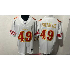 Nike 49ers 49 Faithful White Gold 2025 Rivalries F.U.S.E. Vapor Limited Men Jersey Nike 49ers 49 Faithful White Gold 2025 Rivalries F.U.S.E. Vapor Limited Men Jersey