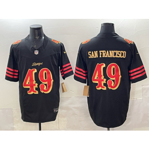 Nike 49ers 49 San Francisco Black Gold 2025 Rivalries F.U.S.E. Vapor Limited Men Jersey Nike 49ers 49 San Francisco Black Gold 2025 Rivalries F.U.S.E. Vapor Limited Men Jersey