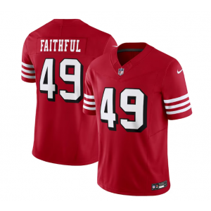Nike 49ers 49 The Faithful Red Throwback 2023 F.U.S.E Vapor Limited Men Jersey Nike 49ers 49 The Faithful Red Throwback 2023 F.U.S.E Vapor Limited Men Jersey