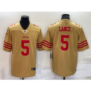 Nike 49ers 5 Trey Lance Gold Vapor Limited Men Jersey Nike 49ers 5 Trey Lance Gold Vapor Limited Men Jersey