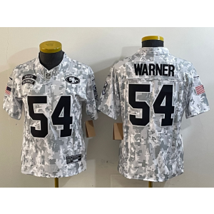 Nike 49ers 54 Fred Warner Arctic Camo 2024 F.U.S.E. Salute to Service Limited Women Jersey (Runs Small)