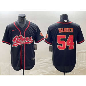 Nike 49ers 54 Fred Warner Black Red Vapor Baseball Limited Men Jersey Nike 49ers 54 Fred Warner Black Red Vapor Baseball Limited Men Jersey