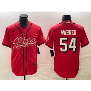 Nike 49ers 54 Fred Warner Red Throwback Baseball Vapor Limited Men Jersey Nike 49ers 54 Fred Warner Red Throwback Baseball Vapor Limited Men Jersey
