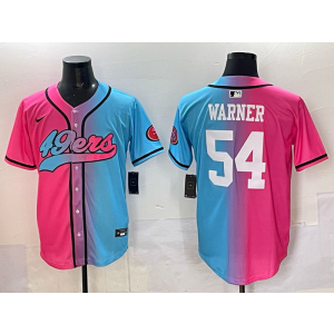 Nike 49ers 54 Warner Blue Pink Split Baseball Vapor Limited Men Jersey Nike 49ers 54 Warner Blue Pink Split Baseball Vapor Limited Men Jersey