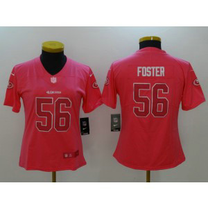 Nike 49ers 56 Reuben Foster Pink Stitched NFL Limited Rush Fashion Women Jersey Nike 49ers 56 Reuben Foster Pink Stitched NFL Limited Rush Fashion Women Jersey