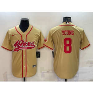 Nike 49ers 8 Steve Young Gold With Patch Vapor Baseball Limited Men Jersey Nike 49ers 8 Steve Young Gold With Patch Vapor Baseball Limited Men Jersey