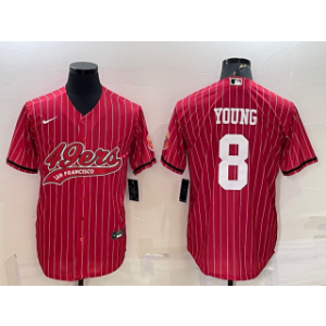Nike 49ers 8 Steve Young Red With Patch Vapor Baseball Limited Men Jersey Nike 49ers 8 Steve Young Red With Patch Vapor Baseball Limited Men Jersey