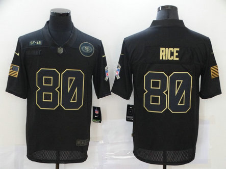 Nike 49ers 80 Jerry Rice Black 2020 Salute To Service Limited Jersey Nike 49ers 80 Jerry Rice Black 2020 Salute To Service Limited Jersey