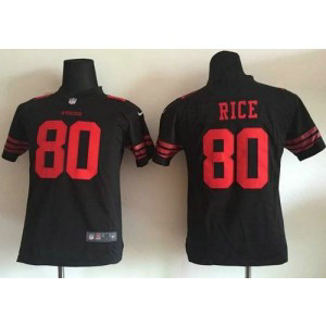 Nike 49ers 80 Jerry Rice Black Alternate Youth Stitched NFL Jersey Nike 49ers 80 Jerry Rice Black Alternate Youth Stitched NFL Jersey