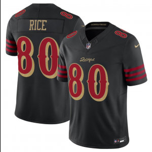 Nike 49ers 80 Jerry Rice Black Gold Rivalries F.U.S.E. Vapor Limited Men Jersey Nike 49ers 80 Jerry Rice Black Gold Rivalries F.U.S.E. Vapor Limited Men Jersey