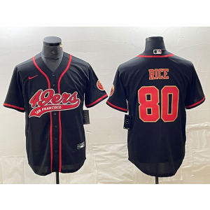 Nike 49ers 80 Jerry Rice Black Red Vapor Baseball Limited Men Jersey Nike 49ers 80 Jerry Rice Black Red Vapor Baseball Limited Men Jersey