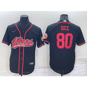 Nike 49ers 80 Jerry Rice Black Vapor Baseball Limited Men Jersey Nike 49ers 80 Jerry Rice Black Vapor Baseball Limited Men Jersey