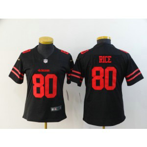 Nike 49ers 80 Jerry Rice Black Vapor Untouchable Limited Women Jersey Nike 49ers 80 Jerry Rice Black Vapor Untouchable Limited Women Jersey