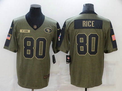 Nike 49ers 80 Jerry Rice Olive 2021 Salute To Service Limited Jersey Nike 49ers 80 Jerry Rice Olive 2021 Salute To Service Limited Jersey