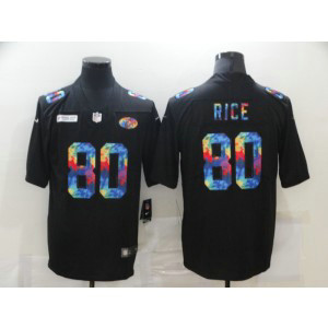 Nike 49ers 80 Jerry Rice Rainbow Black Limited Men Jersey Nike 49ers 80 Jerry Rice Rainbow Black Limited Men Jersey
