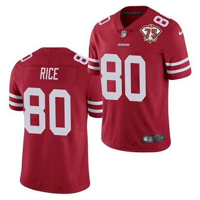 Nike 49ers 80 Jerry Rice Red 75th Anniversary Vapor Untouchable Limited Jersey Nike 49ers 80 Jerry Rice Red 75th Anniversary Vapor Untouchable Limited Jersey