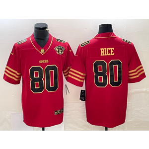 Nike 49ers 80 Jerry Rice Red Gold Vapor Limited Men Jersey Nike 49ers 80 Jerry Rice Red Gold Vapor Limited Men Jersey