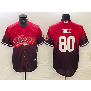 Nike 49ers 80 Jerry Rice Red Vapor Baseball Limited Men Jersey Nike 49ers 80 Jerry Rice Red Vapor Baseball Limited Men Jersey
