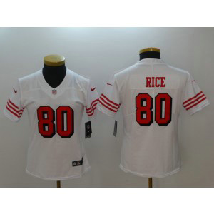 Nike 49ers 80 Jerry Rice White Color Rush Vapor Untouchable Limited Women Jersey Nike 49ers 80 Jerry Rice White Color Rush Vapor Untouchable Limited Women Jersey