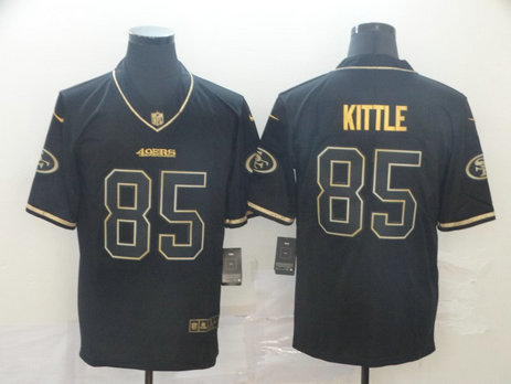 Nike 49ers 85 George Kittle Black Gold Throwback Vapor Untouchable Limited Jersey Nike 49ers 85 George Kittle Black Gold Throwback Vapor Untouchable Limited Jersey