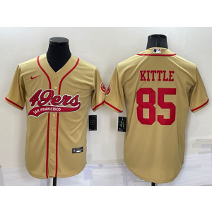 Nike 49ers 85 George Kittle Gold Vapor Baseball Limited Men Jersey Nike 49ers 85 George Kittle Gold Vapor Baseball Limited Men Jersey