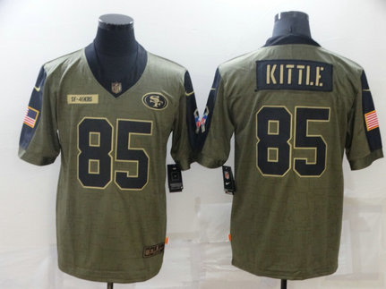 Nike 49ers 85 George Kittle Olive 2021 Salute To Service Limited Jersey Nike 49ers 85 George Kittle Olive 2021 Salute To Service Limited Jersey