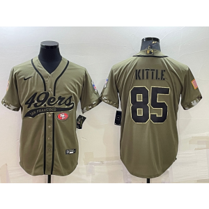 Nike 49ers 85 George Kittle Olive 2022 Salute To Service Baseball Limited Men Jersey Nike 49ers 85 George Kittle Olive 2022 Salute To Service Baseball Limited Men Jersey