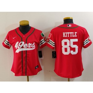 Nike 49ers 85 George Kittle Red Mexico Vapor Baseball Limited Women Jersey