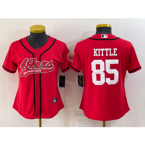 Nike 49ers 85 George Kittle Red Vapor Baseball Limited Women Jerseys