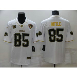 Nike 49ers 85 George Kittle White Gold 75th Anniversary Vapor Limited Men Jersey Nike 49ers 85 George Kittle White Gold 75th Anniversary Vapor Limited Men Jersey