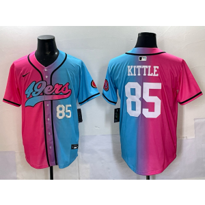 Nike 49ers 85 Kittle Blue Pink Split Baseball Vapor Limited Men Jersey Nike 49ers 85 Kittle Blue Pink Split Baseball Vapor Limited Men Jersey