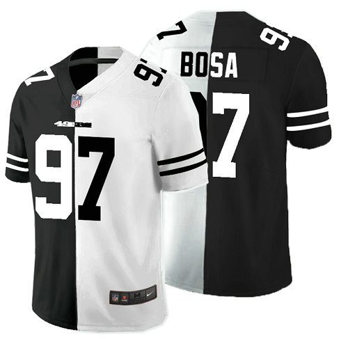 Nike 49ers 97 Nick Bosa Black And White Split Vapor Untouchable Limited Jersey Nike 49ers 97 Nick Bosa Black And White Split Vapor Untouchable Limited Jersey