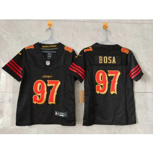 Nike 49ers 97 Nick Bosa Black Gold Rivalries F.U.S.E. Vapor Limited Women Jersey Nike 49ers 97 Nick Bosa Black Gold Rivalries F.U.S.E. Vapor Limited Women Jersey