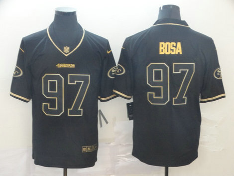 Nike 49ers 97 Nick Bosa Black Gold Throwback Vapor Untouchable Limited Jersey Nike 49ers 97 Nick Bosa Black Gold Throwback Vapor Untouchable Limited Jersey