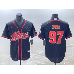 Nike 49ers 97 Nick Bosa Black Red Vapor Baseball Limited Men Jersey Nike 49ers 97 Nick Bosa Black Red Vapor Baseball Limited Men Jersey