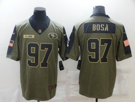 Nike 49ers 97 Nick Bosa Olive 2021 Salute To Service Limited Jersey Nike 49ers 97 Nick Bosa Olive 2021 Salute To Service Limited Jersey
