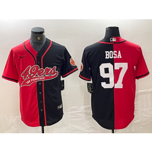 Nike 49ers 97 Nick Bosa Red Black Split Vapor Baseball Limited Men Jersey Nike 49ers 97 Nick Bosa Red Black Split Vapor Baseball Limited Men Jersey